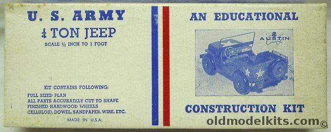 Austin-Craft 1/24 US Army 1/4 Ton Jeep plastic model kit
